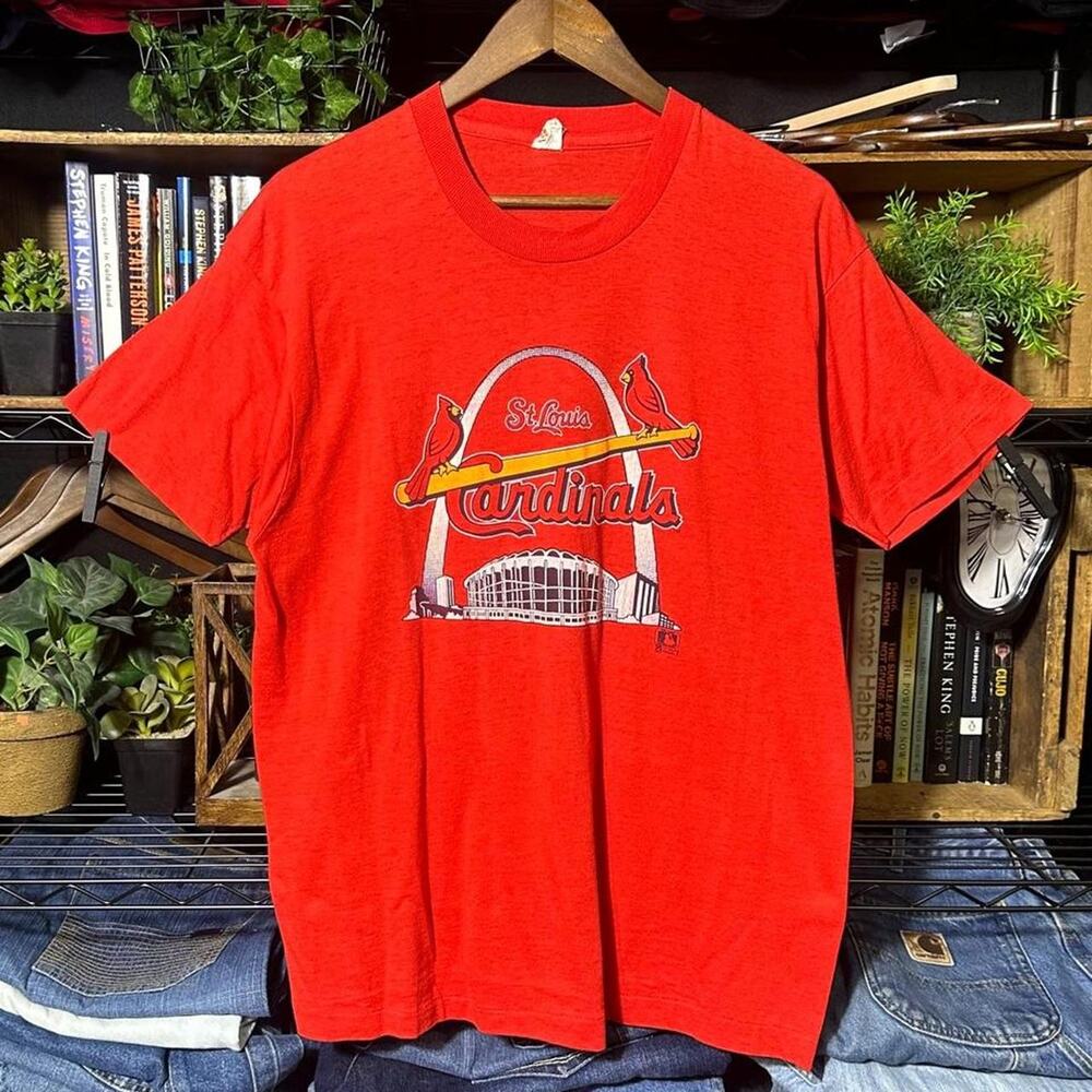 Vintage 90s Single Stitch St. Louis Cardinals Tee Red MLB Baseball Shirt Mens XL